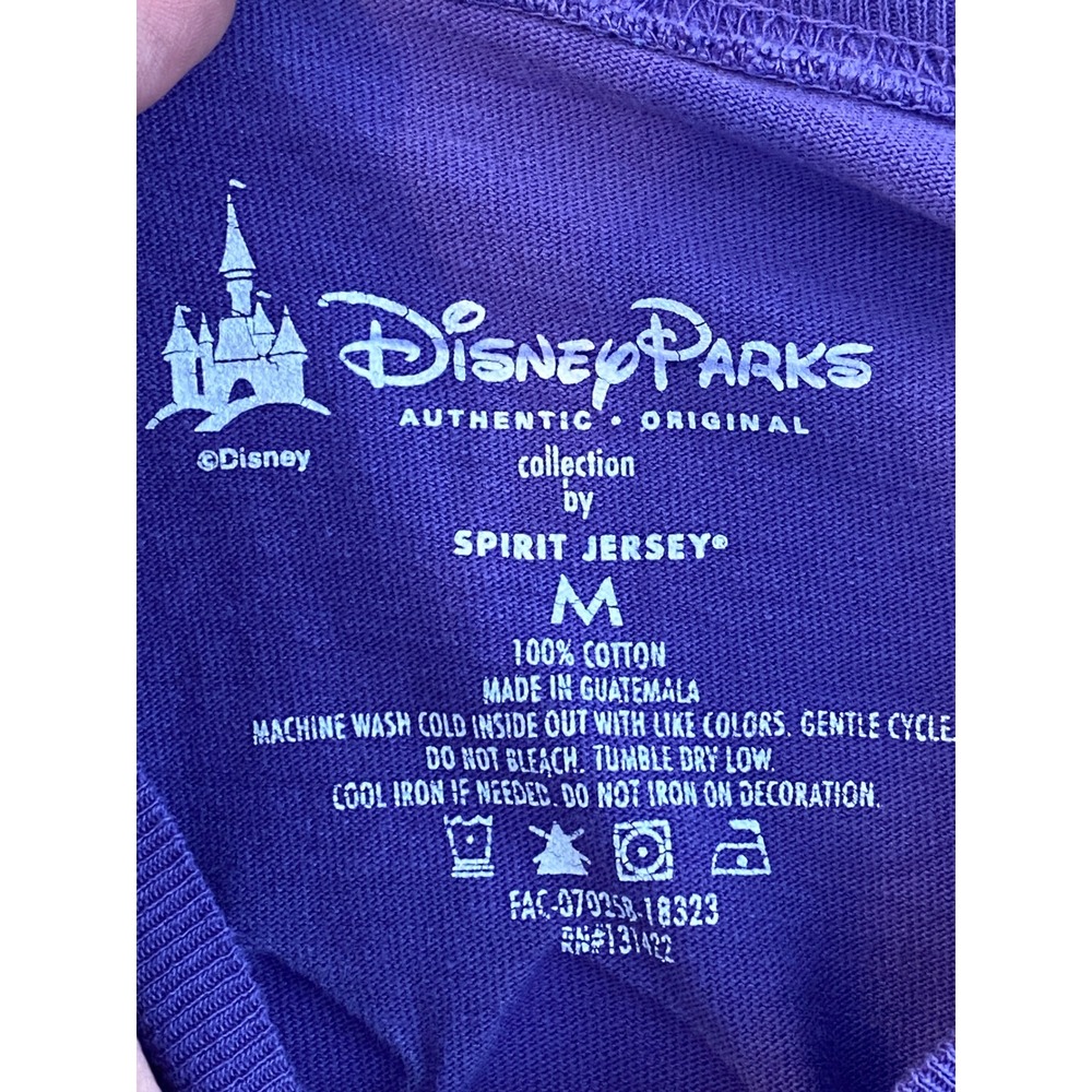 Disney Park Spirit Jersey M Purple Disneyland Resort Sparkle Puff Paint Spellout - Picture 7 of 9